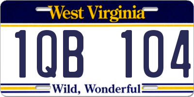 WV license plate 1QB104