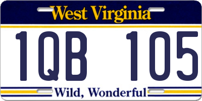 WV license plate 1QB105