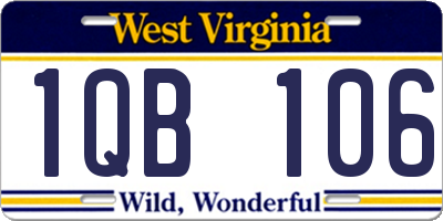WV license plate 1QB106