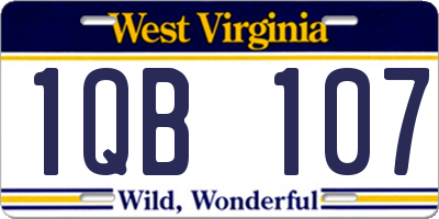 WV license plate 1QB107