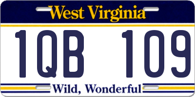 WV license plate 1QB109