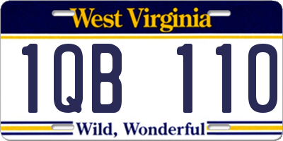 WV license plate 1QB110