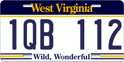 WV license plate 1QB112