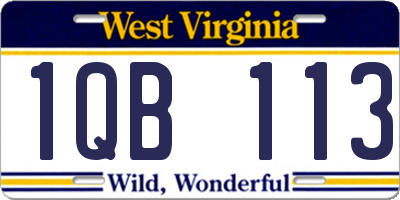 WV license plate 1QB113