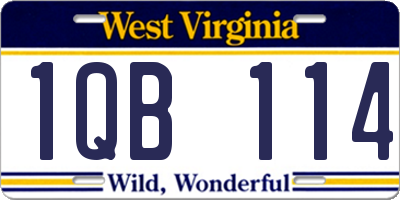 WV license plate 1QB114