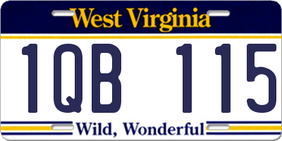 WV license plate 1QB115
