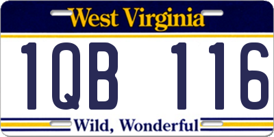 WV license plate 1QB116