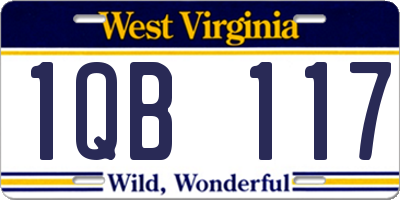 WV license plate 1QB117