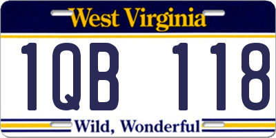 WV license plate 1QB118