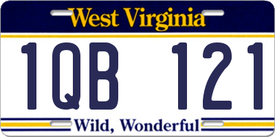 WV license plate 1QB121