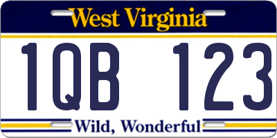 WV license plate 1QB123