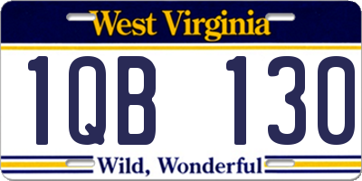 WV license plate 1QB130