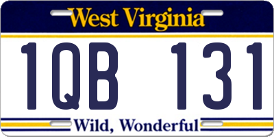 WV license plate 1QB131