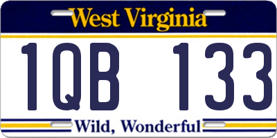 WV license plate 1QB133