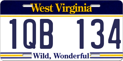 WV license plate 1QB134