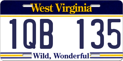 WV license plate 1QB135