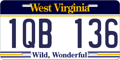 WV license plate 1QB136
