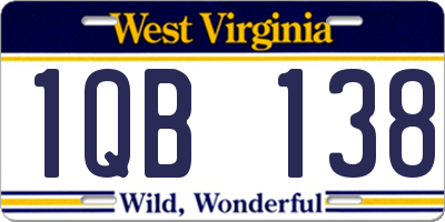 WV license plate 1QB138