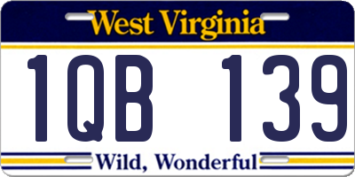 WV license plate 1QB139