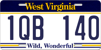 WV license plate 1QB140