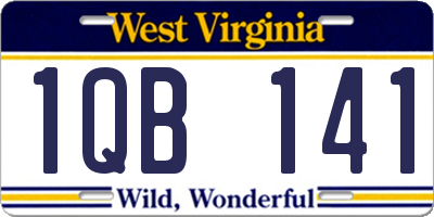 WV license plate 1QB141