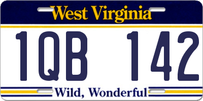WV license plate 1QB142