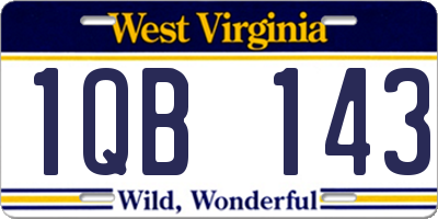 WV license plate 1QB143