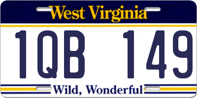 WV license plate 1QB149