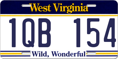 WV license plate 1QB154