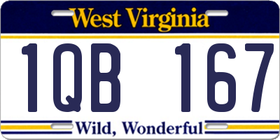 WV license plate 1QB167