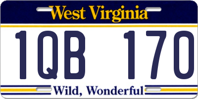 WV license plate 1QB170