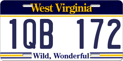 WV license plate 1QB172