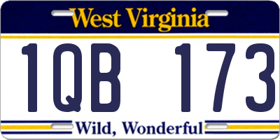 WV license plate 1QB173