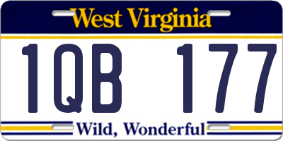 WV license plate 1QB177