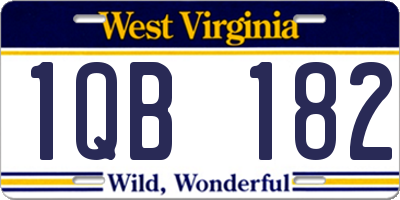 WV license plate 1QB182
