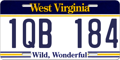 WV license plate 1QB184