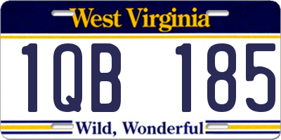 WV license plate 1QB185