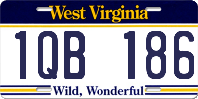 WV license plate 1QB186