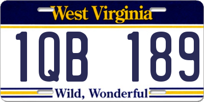 WV license plate 1QB189