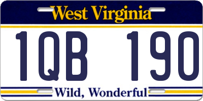 WV license plate 1QB190