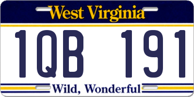 WV license plate 1QB191
