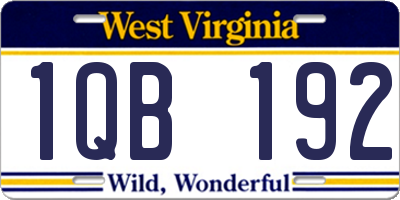 WV license plate 1QB192
