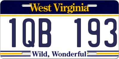 WV license plate 1QB193