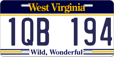WV license plate 1QB194