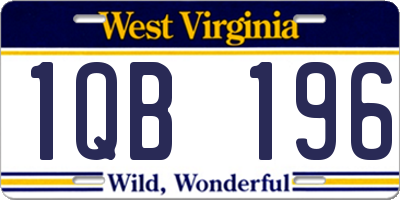 WV license plate 1QB196