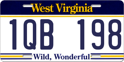 WV license plate 1QB198