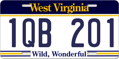 WV license plate 1QB201