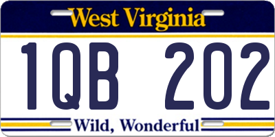 WV license plate 1QB202