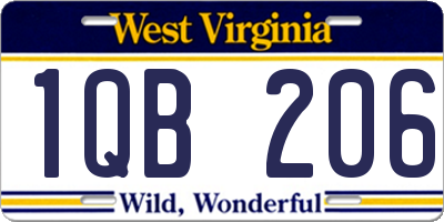 WV license plate 1QB206