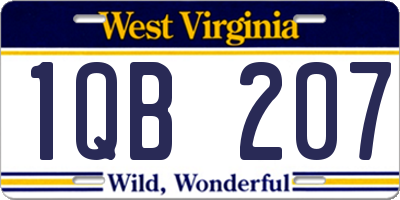 WV license plate 1QB207